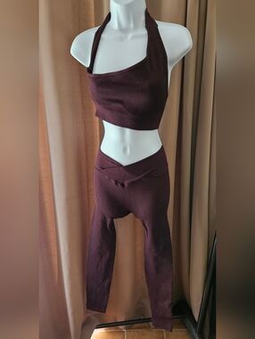 B|Fit Ribbed Compression Set – Plum/Brown